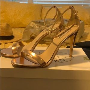 Steve Madden strappy heels rose gold